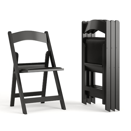 Flash Furniture Black Resin Folding Chair, PK4 4-LE-L-1-BLACK-GG